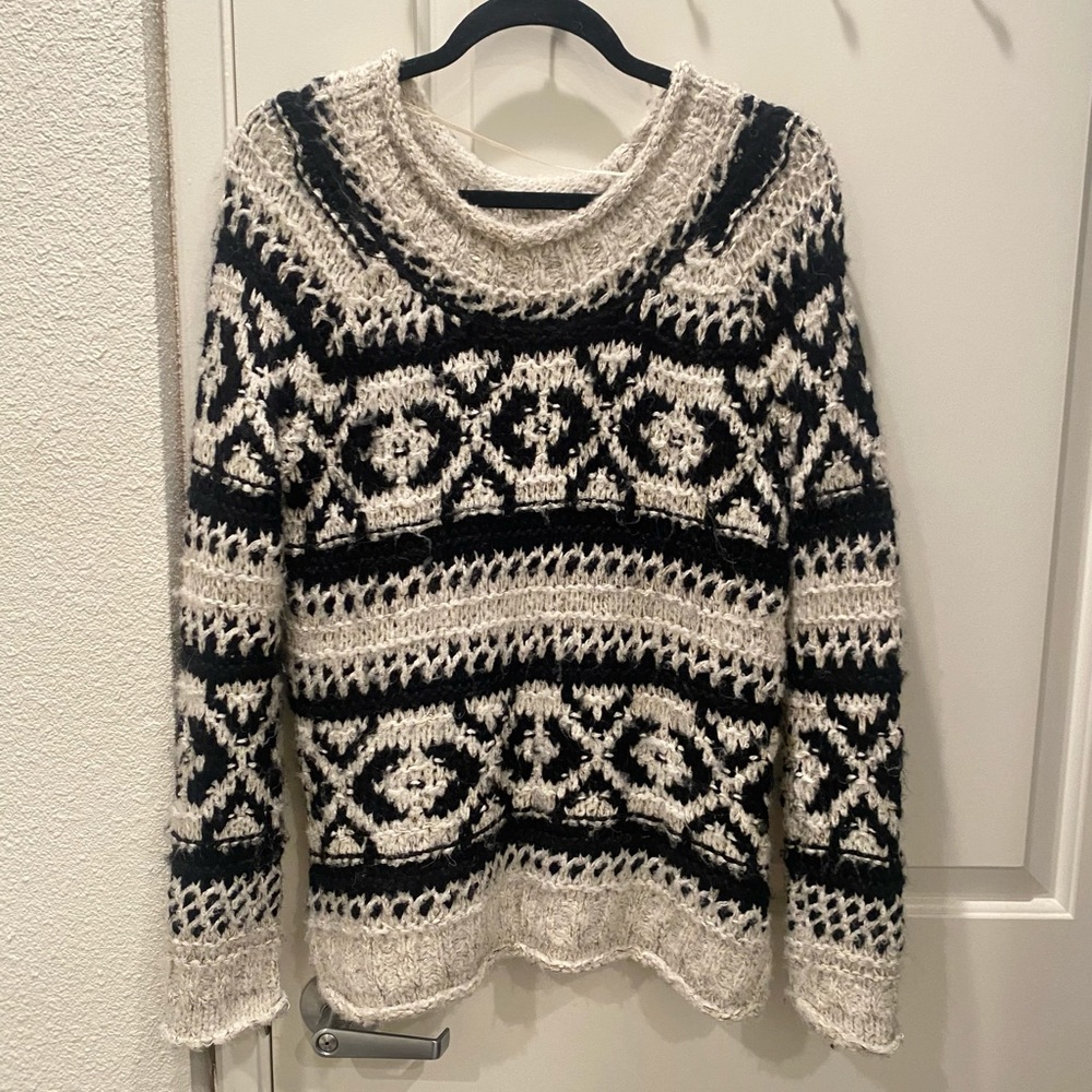 Free People Oversized Crochet Sweater
